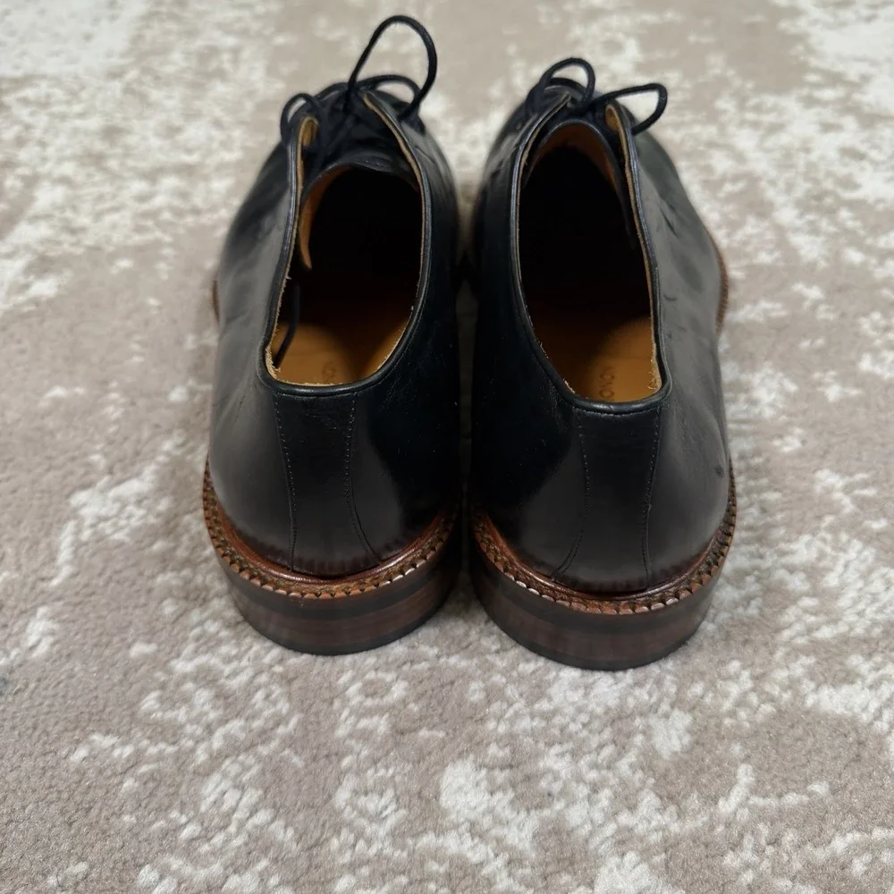 Beckett Simonon Men's Dunham Derbies Black Leather Oxford Dress Shoes Size 11.5